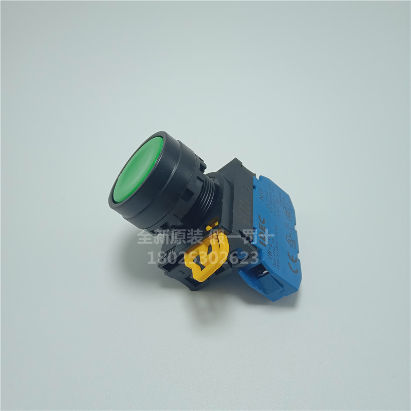 全新原裝IDEC和泉22mm平頭自復位按鈕開關YW1B-M1E10G單觸YW-E10